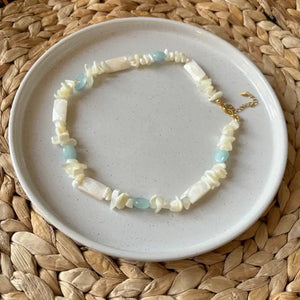 ACQUAMARE - collana in madreperla e acquamarina - OE!