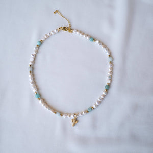 ACQUAMARINA - Collana cactus con perle e aquamarina - OE!