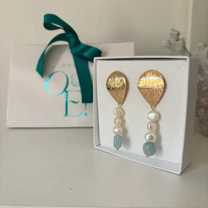 Aquamarine Pearl Elegance - orecchini - OE!