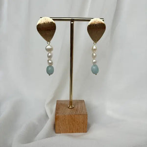 Aquamarine Pearl Elegance - orecchini - OE!