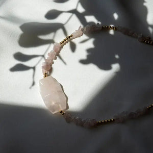 ARMONIA - collana in quarzo rosa naturale - OE!