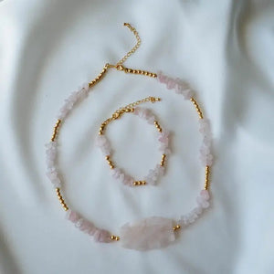 ARMONIA - collana in quarzo rosa naturale - OE!