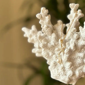 ASTEROIDEA - collana con ciondolo stella marina in zirconi e perla - OE!