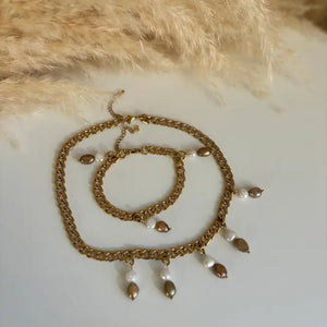 Comprensione - Bracciale snake con perle - OE!