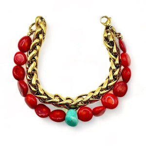 MAI TAI - bracciale in corallo bambù e magnesite - OE!