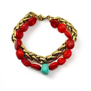 MAI TAI - bracciale in corallo bambù e magnesite - OE!