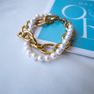 PERLE - Bracciale oro con perle di fiume - OE!