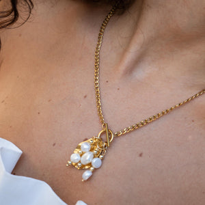 PROFONDO ORO - Collana a catena con perle - OE!