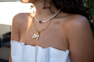 PROFONDO ORO - Collana a catena con perle - OE!