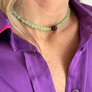 RIDERE - Collana con cristalli ed ametista - OE!