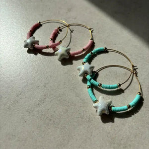 SEA BREEZE - cerchi con stelle marine in ceramica vietrese - OE!