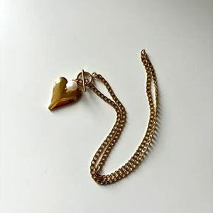 SZERELEM - Collana in acciaio placcato oro 18k con pendente a cuore - OE!