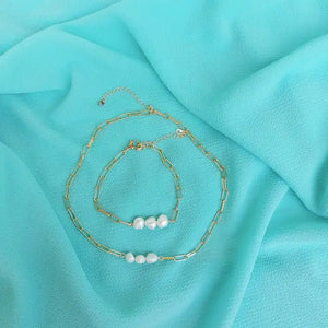 TRE - Collare/Choker con perle di fiume - OE!