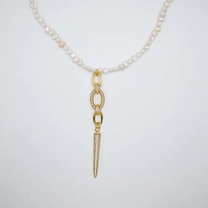 VESUVIO - Collana di perle con pendente di zirconi - OE!